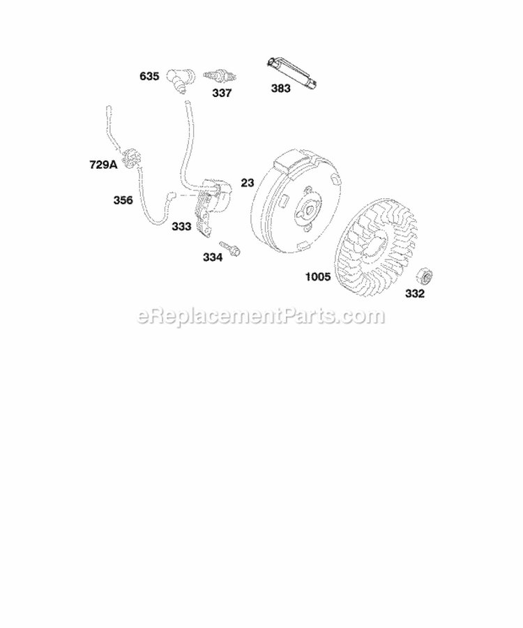 Flywheel Ignition Diagram and Parts List for 086432-0143-B1  Briggs and Stratton Engine